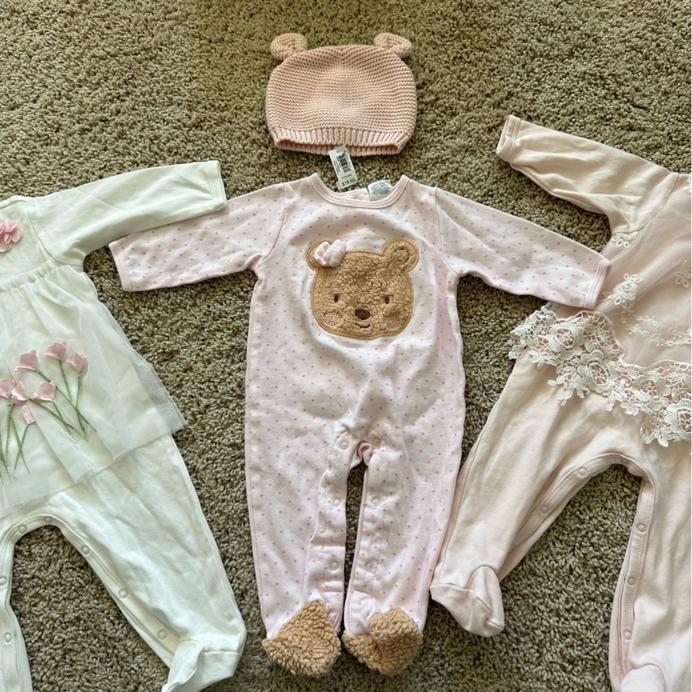 Three pieces bundle | baby girl biscotti | size 6 mo | posh  baby bundle & save!